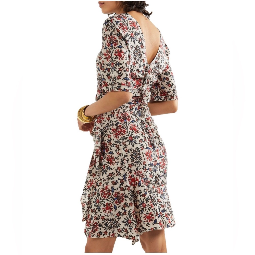 ISABEL MARANT Arodie ruched floral-print silk-blend crepe dress ✨NWT✨ - Picture 3 of 8